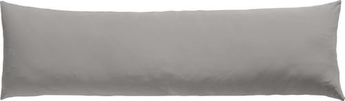 REDBEST Seitenschläferkissenbezug Single- Jersey San Francisco, grau Größe 40x140 - weiche Qualität, bügelfrei, praktischer Reißverschluss, 100% Baumwolle