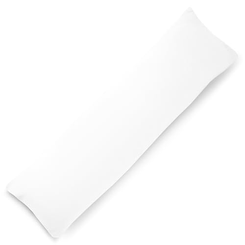 PinkZebra Bio-Musselin 40 x 140 cm Kopfkissenbezug aus 100% Organik Baumwolle, Kissenhülle Bezug mit Reißverschluss, Made in EU, Weiß