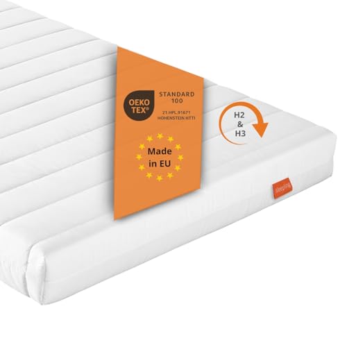 sleepling Matratze 80 x 200 x 11 cm, Rollmatratze Duo Wendematratze, Komfort- Kaltschaummatratze, Made in EU, Bezug waschbar, Ökotex 100, Härtegrad 2 und 3, weiß