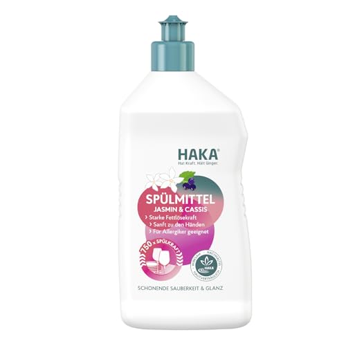 HAKA Spülmittel Jasmin & Cassis, 750 Anwendungen, kraftvoll, Allergiker geeignet, 750 ml