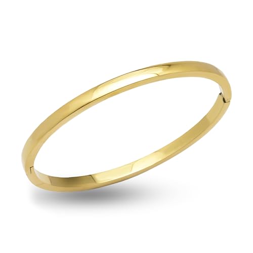 Damen Armreif 18K vergoldet – Elegantes Edelstahl Armband, nickelfrei & hypoallergen – Zeitloser Schmuck mit edler Schmuckschachtel – Hochwertiges Geschenk für Frauen & stilvolles Accessoire