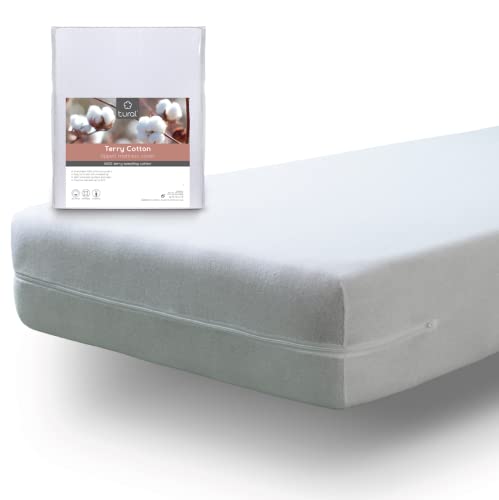 Tural - Kinderbett elastischer Matratzenbezug mit Reißverschluss. Frottee aus 100% Baumwolle. Größe 60x120 Baby