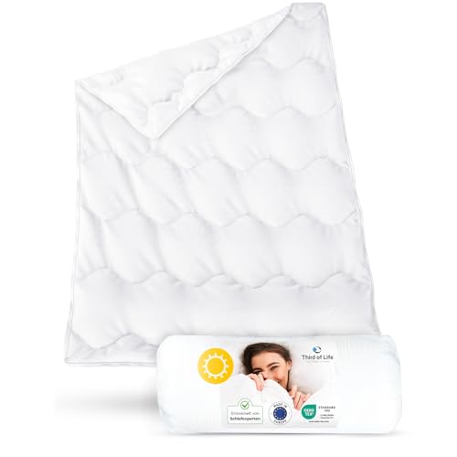 Sommerdecke 135x220 Verda | 100% recycelt | Nachhaltige Bettdecke für den Sommer | Thermoregulierende Stepp-Decke | Schlaf-Decke 135 x 220 cm aus zertifizierten Materialien | Ideal für Allergiker