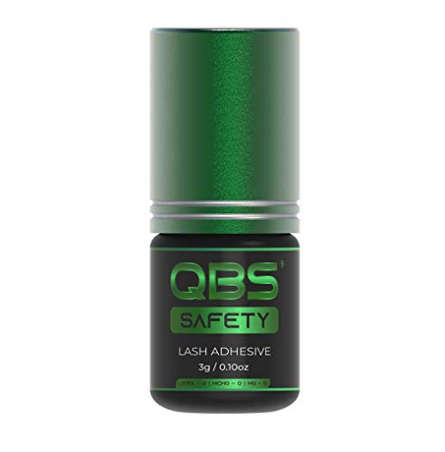 QBS Safety Wimpernverlängerungskleber - 3 g, False Lash Adhesive mit Magic Preserve Pack, Red Pin, Kleberhaltering, Silikagel