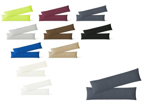 EXKLUSIV HEIMTEXTIL Jersey Kissenbezug 2er Set 40 x 145 cm anthrazit