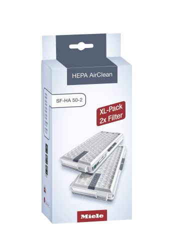 Miele Original Zubehör XL-Pack HEPA AirClean Filter / für Miele Staubsauger / Doppelpack zum Vorteilspreis / für zwei Jahre reine Luft / hält 99,95% aller Viren, Keime und Partikel zurück