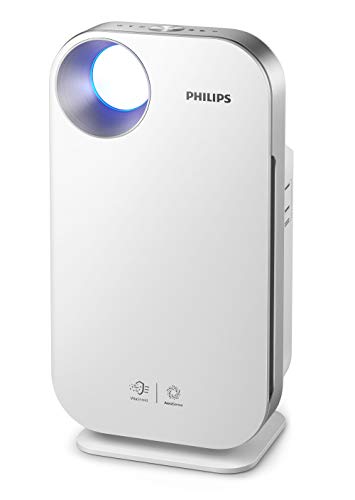 Philips Lufteiniger Connected AC4550/10 entfernt bis zu 99,9% der Viren und Aerosole* aus der Luft (für Allergiker, bis 104m², CADR 400 m³/h, AeraSense Sensor, mit App-Steuerung) weiß