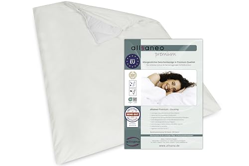 allsaneo Premium Allergiker Deckenbezug 155x220 cm | Allergie Bettwäsche extra weich und leicht | Anti Milben Encasing | Milbenschutz | allergendichter Zwischenbezug | TÜV geprüft