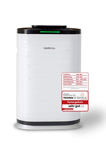 Comedes Lavaero 1200 - Leistungsstarker 4-Stufen Luftreiniger inkl. Aktivkohle, HEPA-Filter und Ionisator | Räume bis 70m², CADR 600m³/h | Luftqualitätssensor | Ideal für Allergiker und Raucher