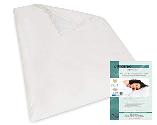 allsaneo Premium Encasing Deckenbezug 135x200 cm, Allergiker Bettwäsche extra weich und leicht, Anti-Milben Zwischenbezug für die Bettdecke