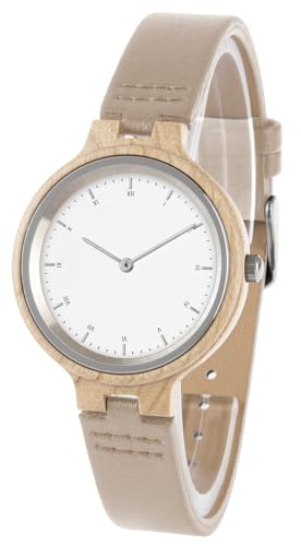 Zeit-Bar Armbanduhr für Damen, Slim Line, Holz-Gehäuse