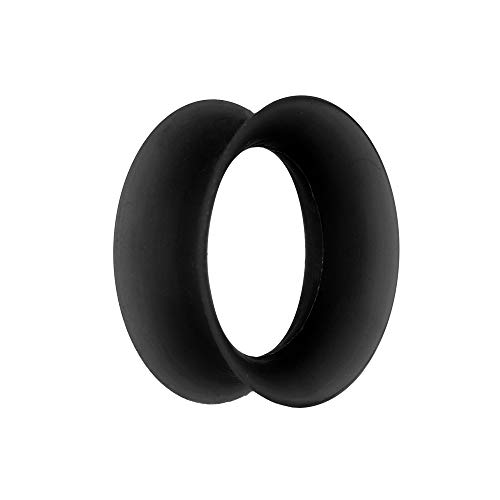 Treuheld® | 10mm Ohr Flesh Tunnel aus Silikon in schwarz | dünn | nickelfrei, hautfreundlich und antiallergen | weich, Soft und anschmiegsam