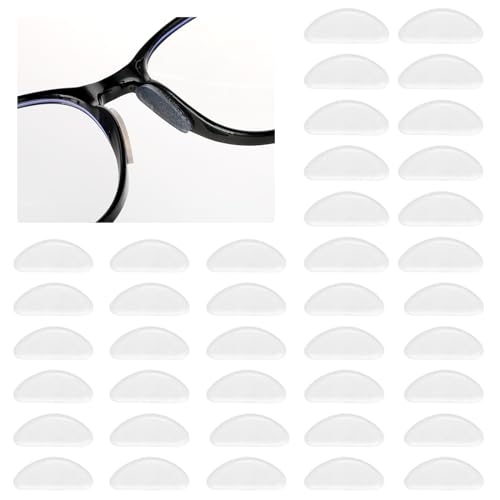 YUXIANLB Silikon Nasenpads 20 Paar Rutschfeste Nasenpads Mit Klebender Rückseite Für Brille Weiche Nasengriffe Für Brillen Und Sonnenbrillen Transparent/1 mm