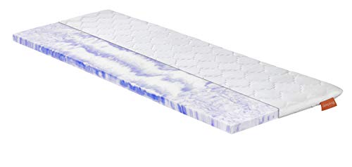 sleepling 196468 Gelschaum Topper | Gel Memory Foam Topper | orthopädische Matratzenauflage | für alle Matratzen und Betten | Made in EU | Ökotex | Waschbar 60 Grad | 90 x 190 x 6 cm, weiß