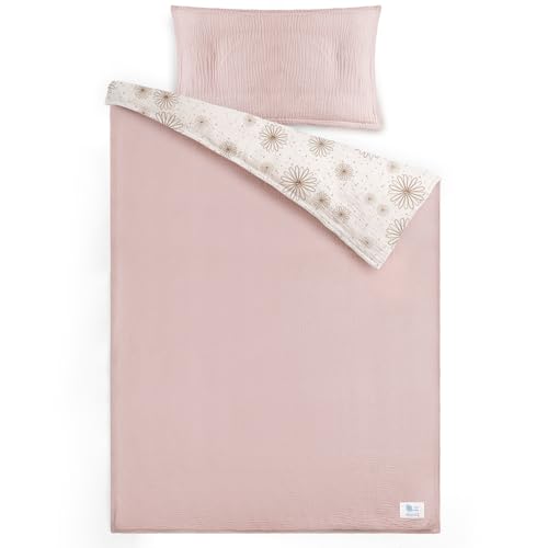 lulumoon Musselin Kinderbettwäsche 100x135: Bettbezug 100x135 + Kissenbezug 40x60cm aus Baumwolle Oeko-TEX Standard – Leicht und Komfortabel Bettwäsche Set für Baby Kinder