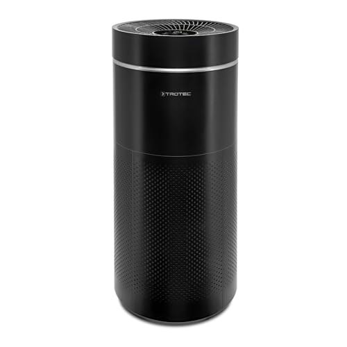 TROTEC Luftreiniger AirgoClean 171 E – HEPA Filter für Allergiker – Räume bis 42 m² /105 m³, Luftfilter entfernt 99,97% aller Partikel, 5 Gebläsestufen mit Turbo, Nachtmodus, Memory Funktion, schwarz