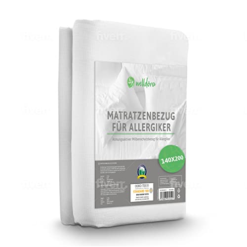 Welldora ǀ Premium Milbenschutzbezug Matratzen 90x200 – Atmungsaktiver Matrazenschoner für Allergiker – Matratzenschutz Encasing – Mit Reissverschluss