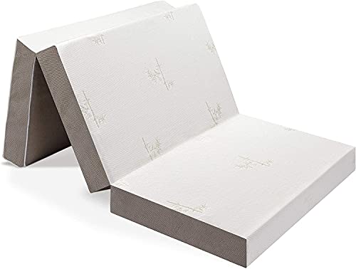 Milliard - Gästematratze 3 Teilige Faltmatratze Memory Foam, 15 cm dick/Gäste Klappmatratze mit Utraweichem Abnehmbarem Bezug und Rutschsicherer Unterseite - 90 x 190