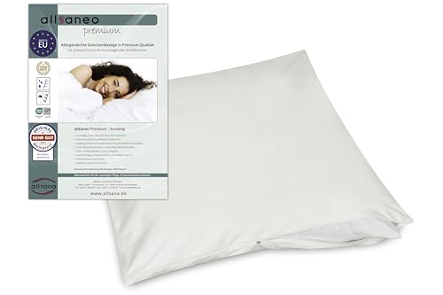 allsaneo Premium Allergiker Kissenbezug 80x80 cm | Allergie Bettwäsche extra weich und leicht | Anti Milben Encasing | Milbenschutz | allergendichter Zwischenbezug | TÜV geprüft