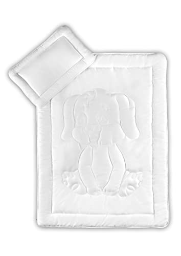 KiGATEX Bettdecke für Kinder & Babys - zertifizierte Bettwäsche mit Kissen & Decke - Allergiker geeignet - 100 x 135 cm (40x60+100x135 cm, Sommerset Hündchen)