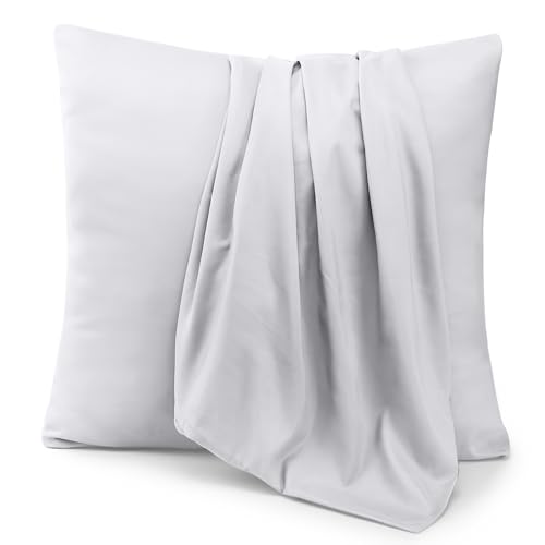 Utopia Bedding - Kissenbezug 60x60 2er Set - Kopfkissenbezug 60 x 60 aus 100% gebürsteter Mikrofaser mit Umschlagverschluss - Falten-, verblassen- und schmutzabweisende Kissenbezüge 60x60 - Weiß