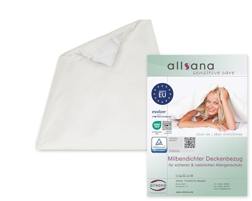 allsana Allergiker Deckenbezug 100x135 cm (Kinder) | Allergie Bettwäsche | Anti Milben Encasing | Milbenschutz für Hausstauballergiker | allergendichter Zwischenbezug für die Bettdecke | TÜV geprüft