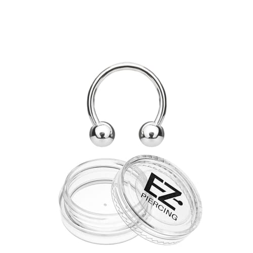 TITAN Hufeisen Piercing Ring Circular Barbell G23 Nasenpiercing Ring für Septum DAITH Nippelpiercing Damen Herren 100% Nickelfrei inkl. Piercing Schmuck Box (1,2 x 10 x 3mm Silber – G23 Titan)