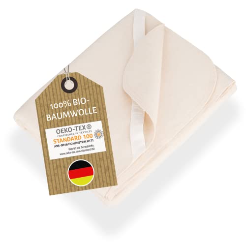 NULANI HOME® Moltonauflagen 160x200cm- Made in Germany Matratzenschoner - 100% Bio-Baumwolle - Hautfreundlich & Allergiker geeignet -Matratzenauflage Topper für Bett Matratzen – Atmungsaktiv