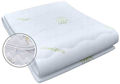 Best For You Matratzenbezug Aloe Vera geeignet für Matratzen 10 bis 12 cm für Allergiker Reißverschluss Bezug (90x200)