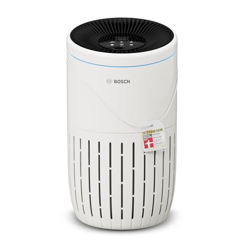 Bosch Air 4000 Luftreiniger - Für Räume bis zu 62,5 m² - Entfernt effizient Schadstoffe - Mit 3-in-1 Luftfilter, Smart Sensor, Automatikmodus, Ruhemodus ( 25 dB(A)) - CADR: 300 m³/h