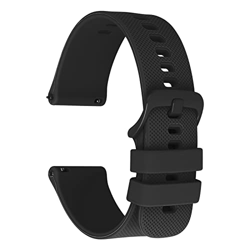 Cobee Silikon-Uhrenarmbänder, Schnellverschluss, wasserdicht, weiches Gummi-Ersatzband mit Metallschnalle für Damen und Herren, 22 mm, Silikon
