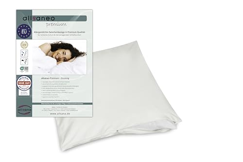 allsaneo Premium Allergiker Kissenbezug 40x40 cm | Allergie Bettwäsche extra weich und leicht | Anti Milben Encasing | Milbenschutz | allergendichter Zwischenbezug | TÜV geprüft