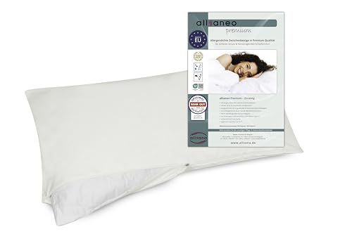 allsaneo Premium Allergiker Kissenbezug 40x80 cm | Allergie Bettwäsche extra weich und leicht | Anti Milben Encasing | Milbenschutz | allergendichter Zwischenbezug | TÜV geprüft