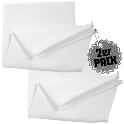 Qooltex Kissen inlett ohne Füllung 60x80 cm 2er Pack Set - 100% Baumwolle mit Reißverschluss - Leere Innenkissen Kissenbezug Kissenhülle Weiß - Viele Größen