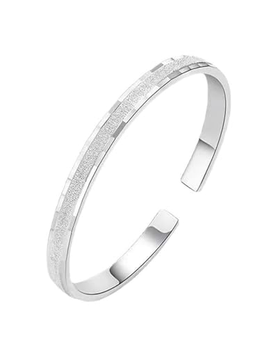WUNZILO 1 Stück Schmuck Damen Armreif Edelstahl Zirkonia einfache Stil Armband breit mit Schließe Armspange(Sternen-Stil)
