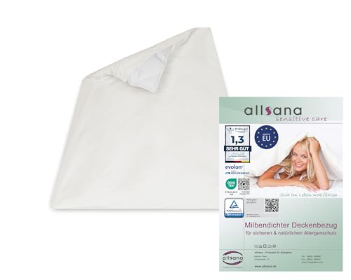 Allsana Allergiker Deckenbezug 100x135 cm | für Kinderdecke | Allergie Bettwäsche | Milbenschutz für Hausstauballergiker | allergendichter Zwischenbezug für die Bettdecke | TÜV geprüft