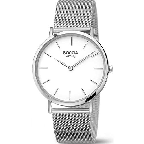 Boccia Damen Analog Quarz Uhr mit Edelstahl Armband 3273-09