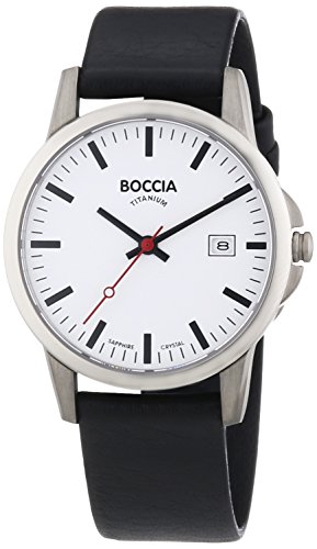 Boccia Herren-Armbanduhr XL Titanium Analog Quarz Leder 3625-05