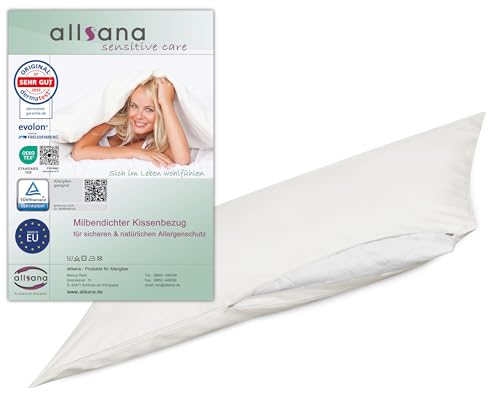 Allsana Allergiker Kissenbezug 40x140 cm | Allergie Bettwäsche | Anti Milben Encasing | Milbenschutz für Hausstauballergiker | allergendichter Zwischenbezug für das Kopfkissen | TÜV geprüft