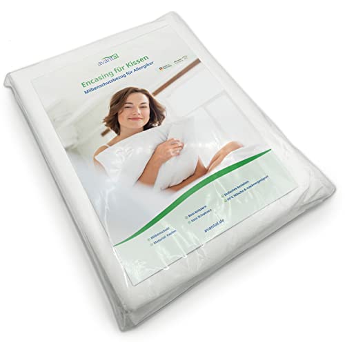 Milbenschutz Kissenbezug 60x80 cm | Encasing | Anti-Milben Bettwäsche | Milbenkotdicht | Premium Milbenschutz für Kopfkissen