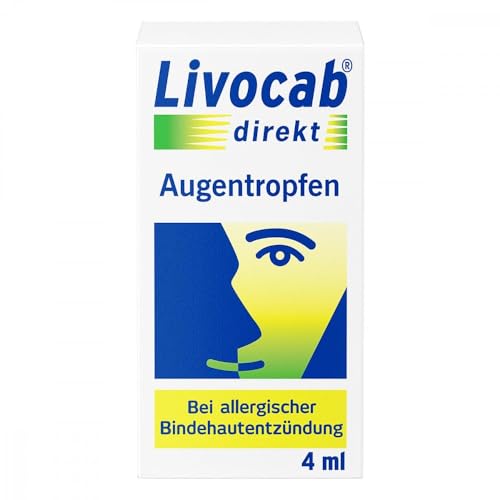 Livocab® direkt Augentropfen (4 ml) | Akuthilfe bei Allergie | Schnelle Hilfe bei allergischer Bindehautentzündung | Wirkungsvoll ab der 1. Anwendung