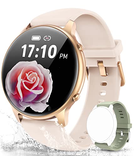 Smartwatch Damen Herren Smart Fitnessuhr: ManiGoo 1.28' Touchscreen Smart Watch Fitness Tracker, IP68 Wasserdicht mit Pulsuhr Schlafmonitor Blutsauerstoff,Schrittzähler, Sportuhr für Android IOS