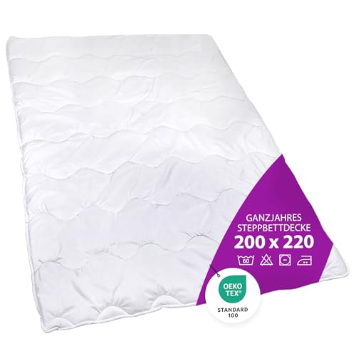 AddLiving Premium Steppbettdecke 200x 220 cm | Waschbar | Ganzjahresdecke | 4 Jahreszeiten Bettdecke | Für Allergiker | Bettdecke 200x 220 cm | Öko-Tex 100