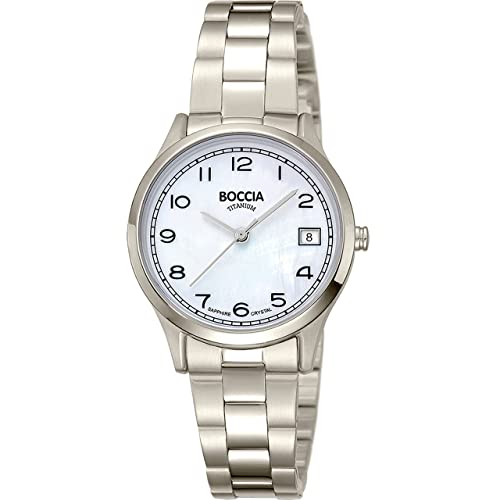 Boccia Damen Analog Quarz Uhr mit Titan Armband 3324-01