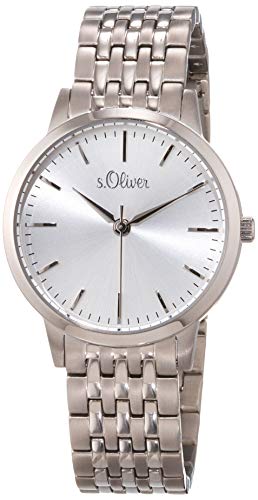 s.Oliver Damen Analog Quarz Uhr mit Titan Armband SO-4216-MQT
