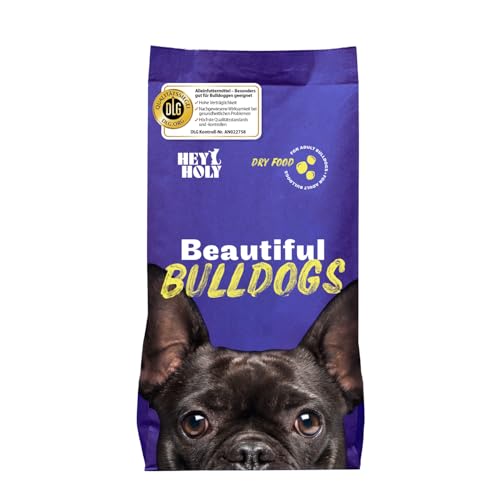 HEY HOLY Premium Trockenfutter für Bulldoggen 100% getreidefrei | 7kg hypoallergenes Hundefutter für ausgewachsene Bulldoggen mit Lachs | Hochverträglich aus natürlichen Zutaten