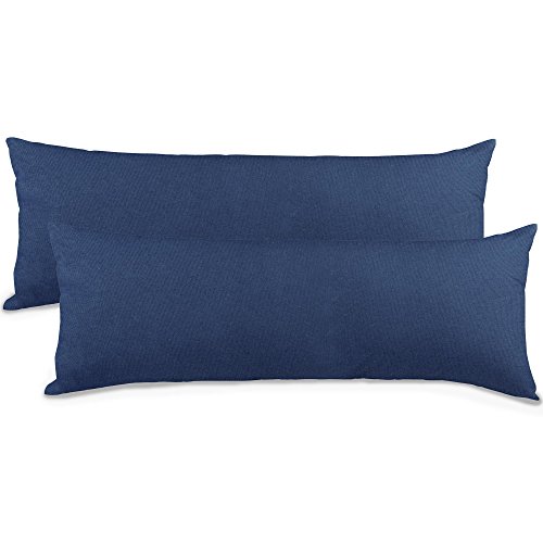 aqua-textil Classic Line Kissenbezug 2er-Set 40 x 145 cm dunkel blau Baumwolle Seitenschläferkissen Bezug Reißverschluss