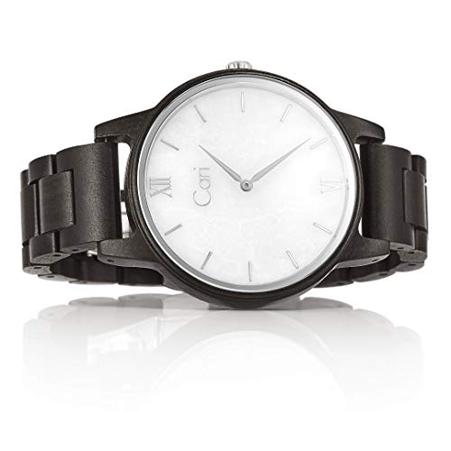 Cari Damen & Herren Holzuhr mit Schweizer Uhrwerk - Holz-Armbanduhr Athen-121