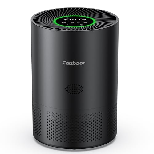 Luftreiniger Allergiker, HEPA Luftfilter gegen Schimmel, Staub und Tierhaare bis zu 0,3 µm 185m³/h CADR für Schlafzimmer bis zu 110m², Luftqualitätsanzeige, Kindersicherung, 3 Geschwindigkeiten, 25dB