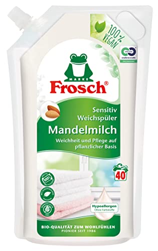 Frosch Mandelmilch Sensitiv-Weichspüler, weiche Wäsche & Pflege auf pflanzlicher Basis, vegan, 40 WL, 1er Pack (1 x 1000 ml)
